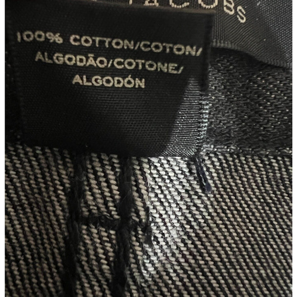 Marc Jacobs Denim Skirt Womens 29 Punk Patches Embroidered Black Goth Grunge - Picture 9 of 9